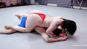 Evolved Fights Mixed Nude Wrestling With Amilia Onyx Jerking Off Marcelo Then Taking His Ass