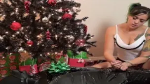 Christmas Present: Femdom Mistress teases cock with milking edging handjob torture.