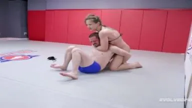 Cheyenne Jewel Nude Wrestling A Guy Having Her Ass Eaten As She Jerks His Whimpy Dick